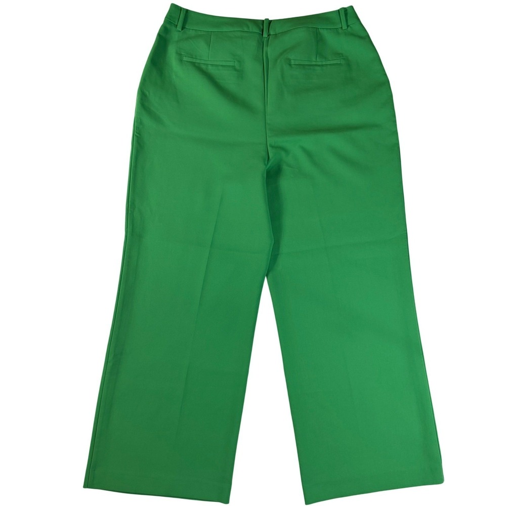 Boden Wide Leg Pants Women 20-22R Green Solid Relaxed Modern Classic Elegant - Picture 11 of 12